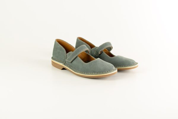 Baby Doll ladies shoes in a grey oily suede leather