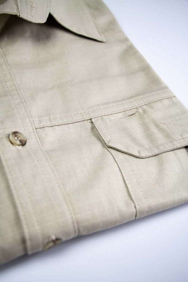 Boskind Mens Ripstop Shirt Khaki - Image 3